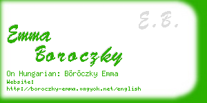 emma boroczky business card